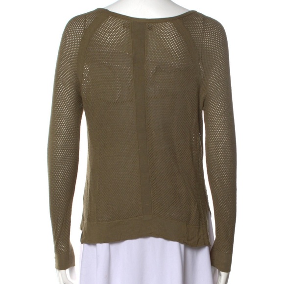 Rag & Bone Army Green Thin Knit Long Sleeve Sweater Top - Picture 2 of 11